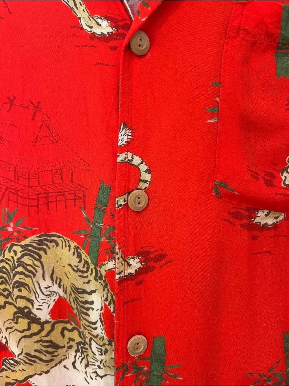 Red Tiger Print Short-Sleeve Shirt - Picture 7 of 7